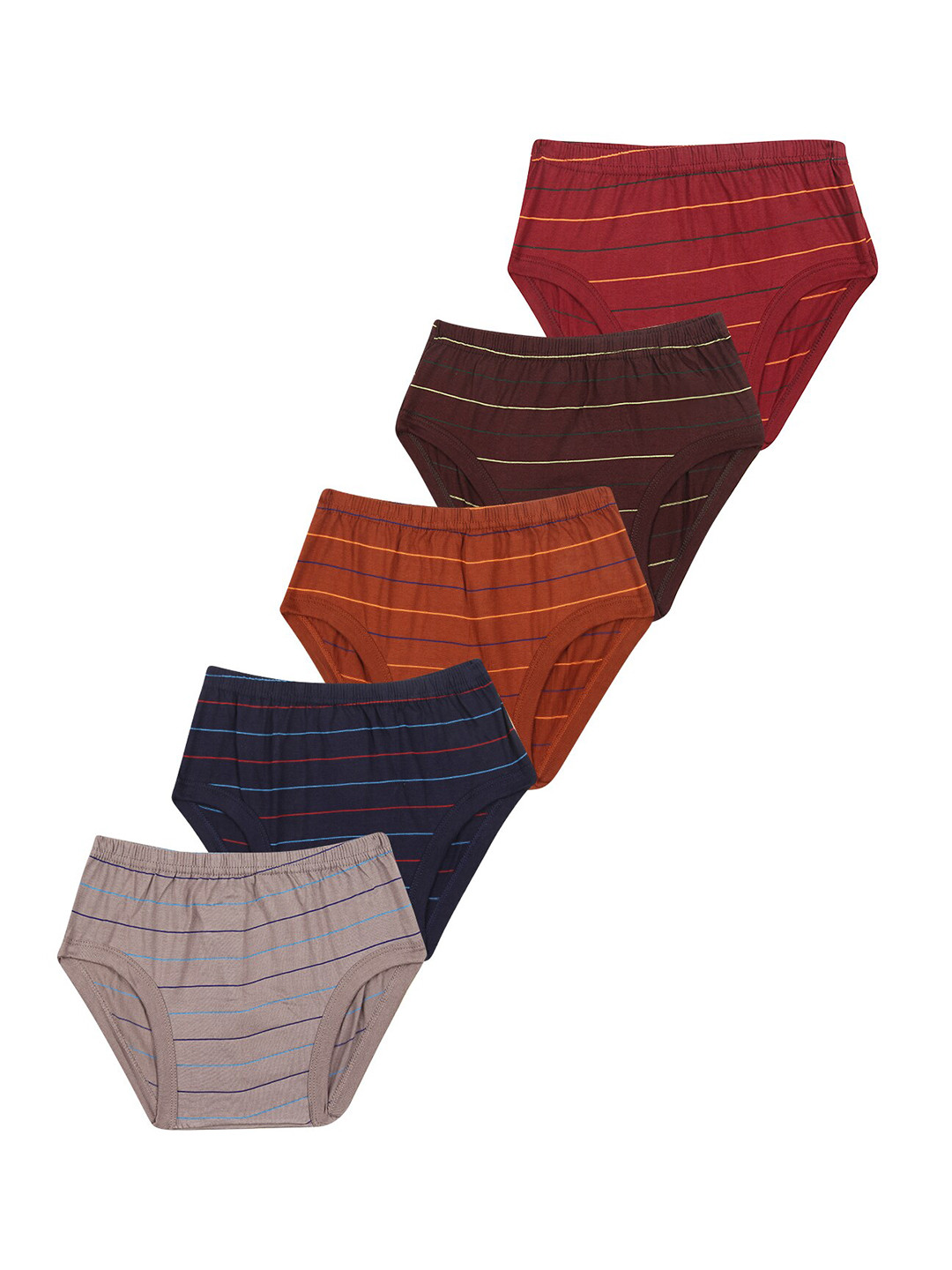 YELLOWDELIGHT Boys Pack of 5 Striped Cotton Briefs YD 535 Boys Stripped Jetty 6-12 M-5P