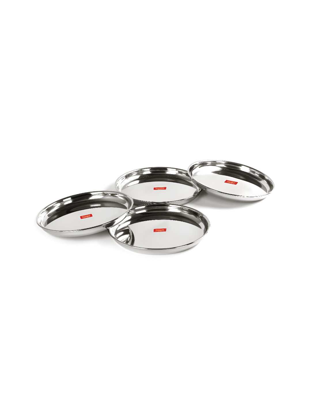 Sumeet 4 Pieces Stainless Steel Smooth Surface Dinner Plates