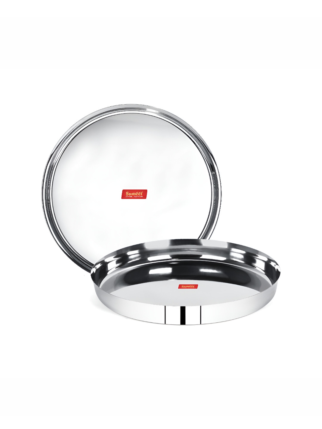 Sumeet Steel 2 Pieces Stainless Steel Smooth Surface Dinner Plates 2 L