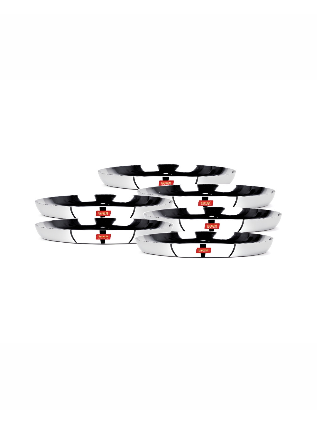 Sumeet Steel Toned 6 Pieces Stainless Steel Smooth Surface Food Platters