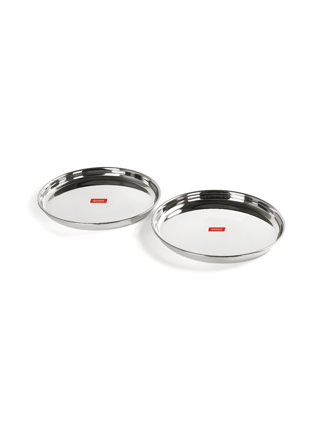 Sumeet 2 Pieces Stainless Steel Dishwasher Safe Dinner Plates