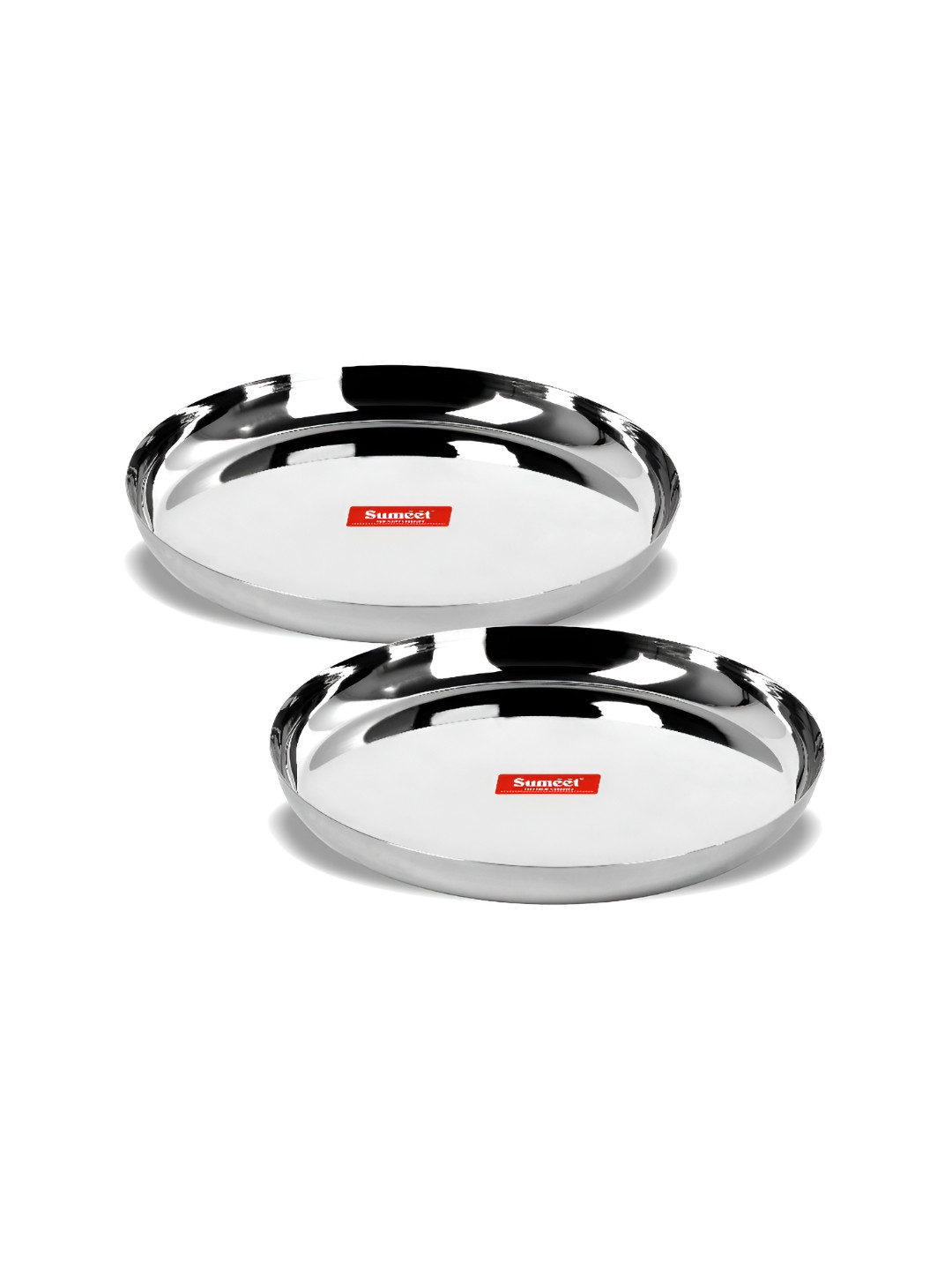 Sumeet Steel Toned 2 Pieces Stainless Steel Plates