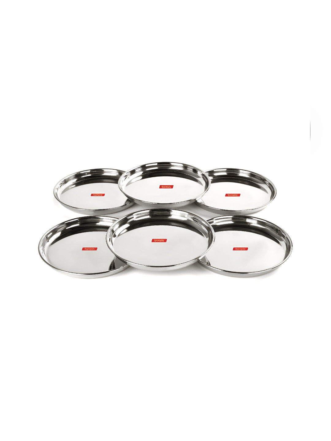 Sumeet Steel Stainless Steel 6 Pieces Dishwasher Safe Dinnerware Plates