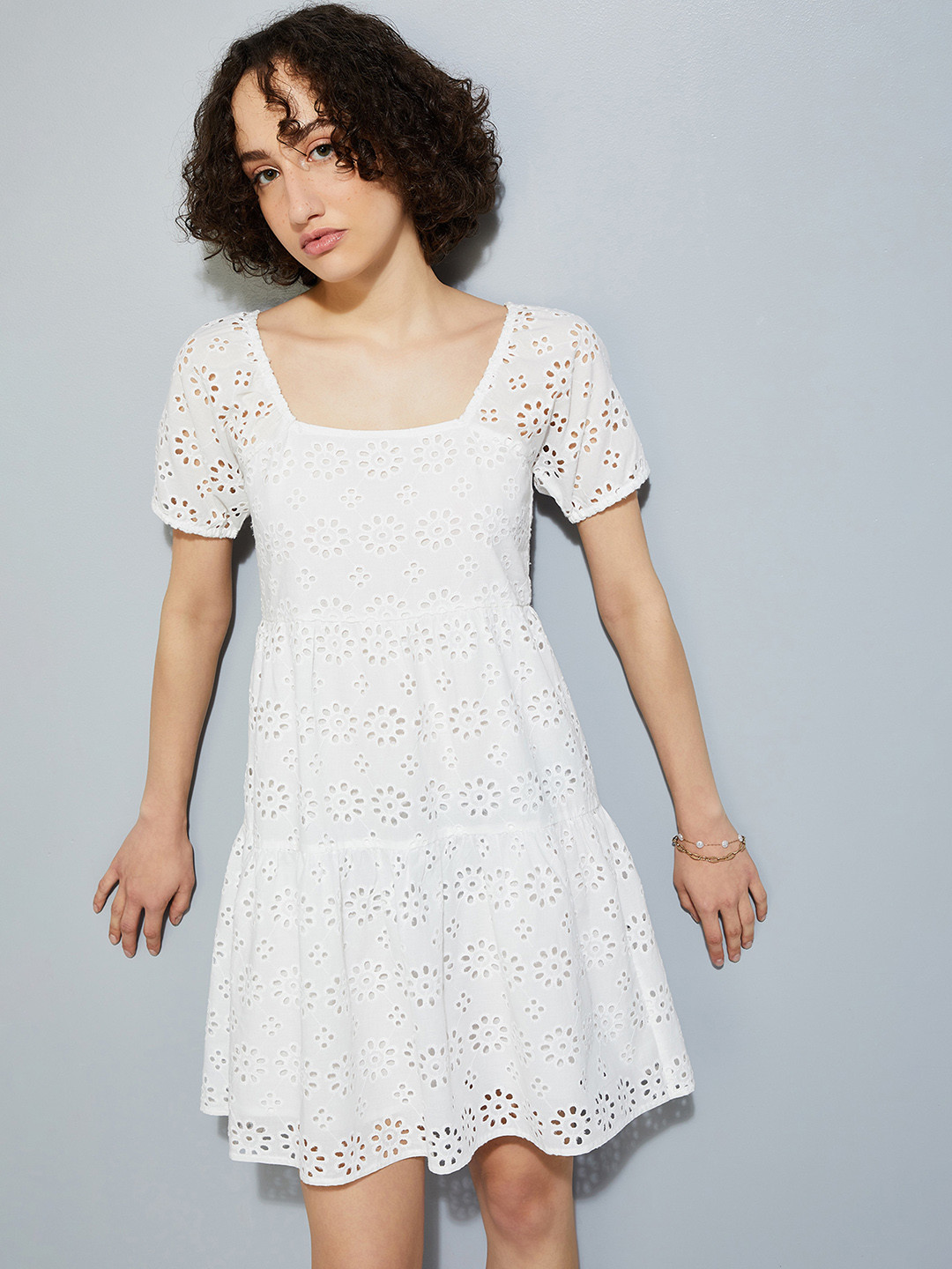 max URB_N Women Schiffli Tiered Dress
