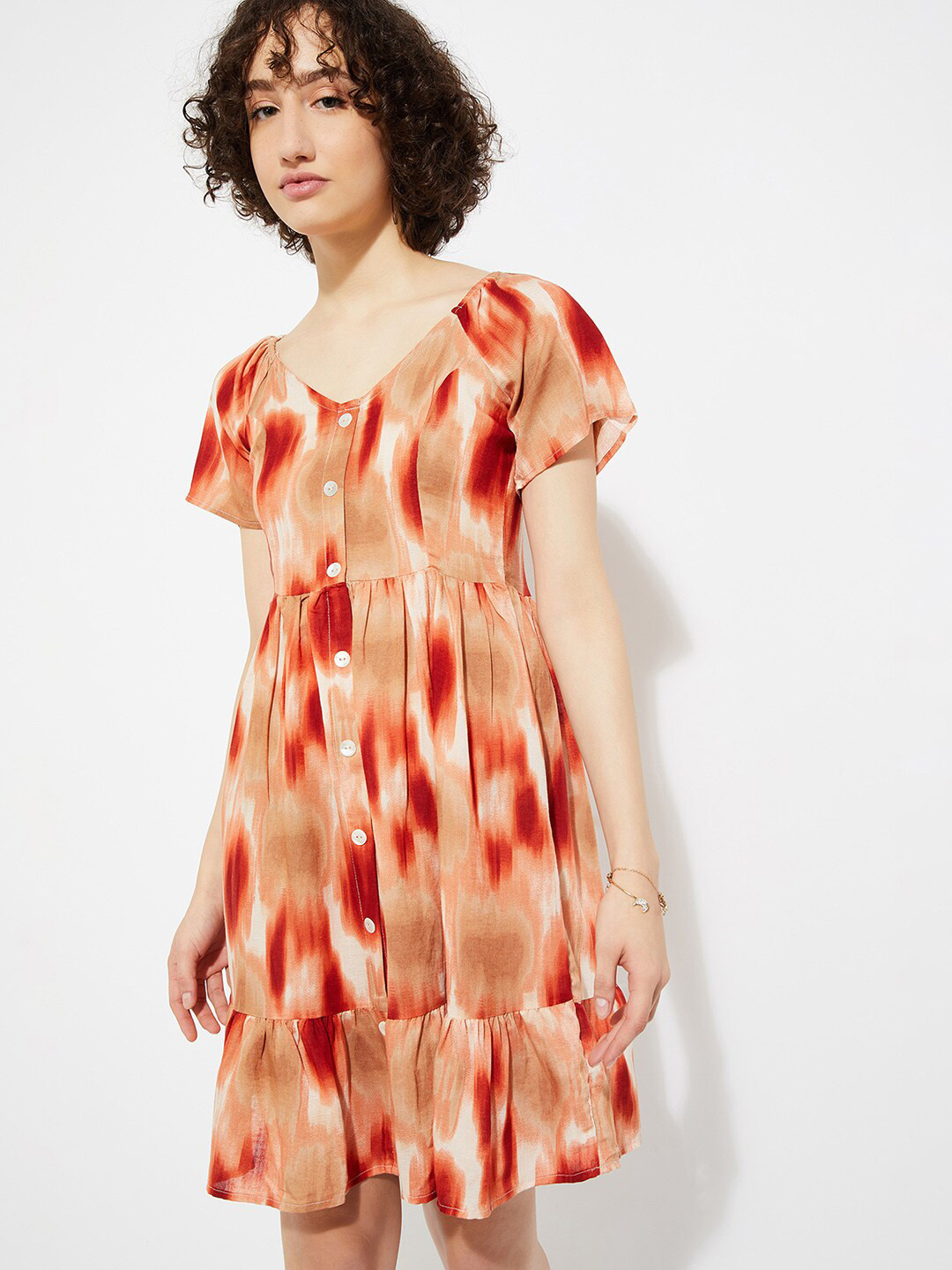 max URB_N Women Printed Fit & Flare Dress
