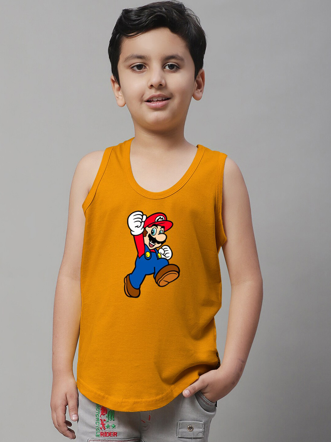 Friskers Boys Mario Printed Pure Cotton Innerwear Vests 5KDC589-26 -2-3Y