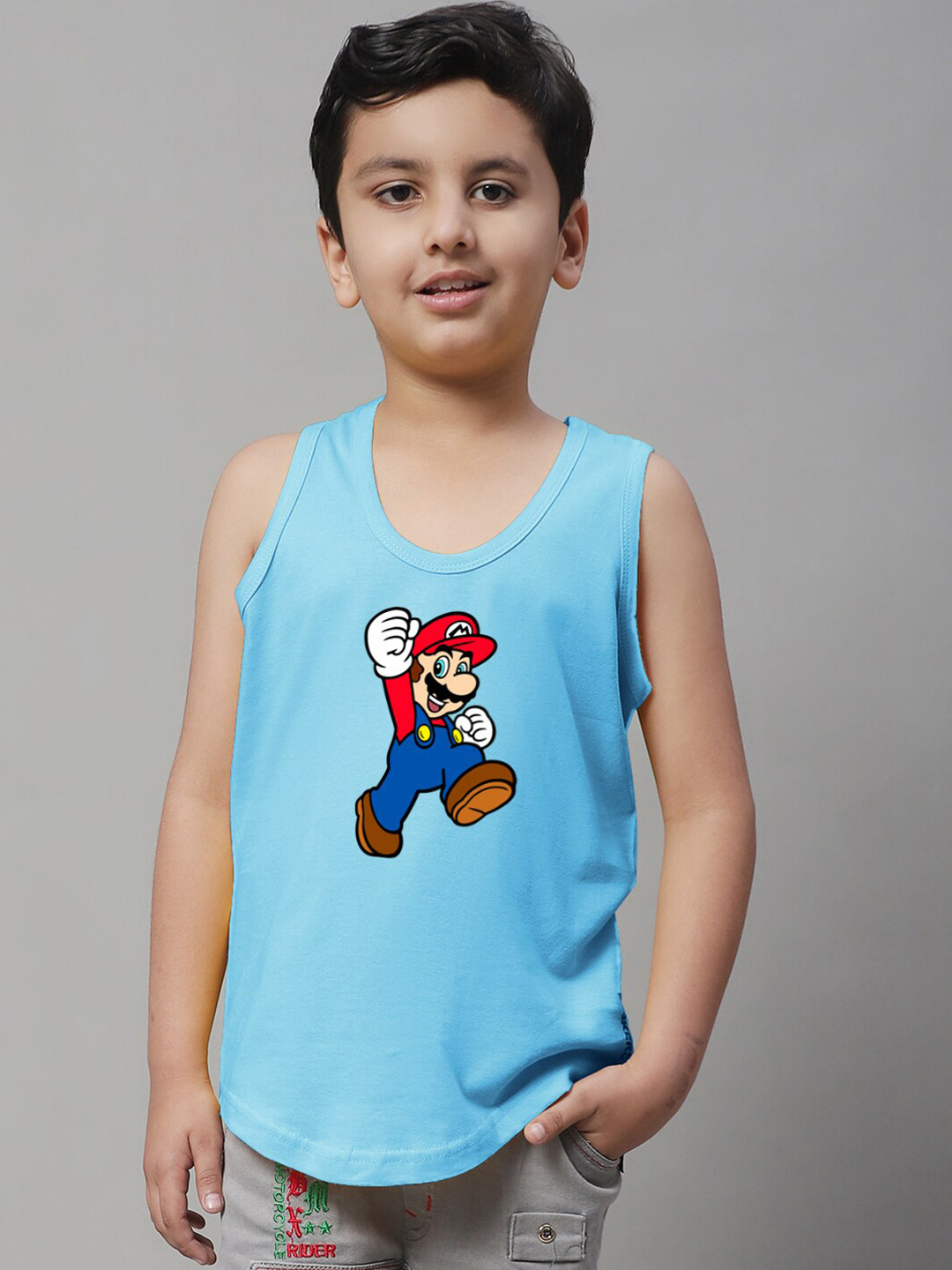Friskers Boys Mario Printed Pure Cotton Innerwear Vests 5KDC589-20-2-3Y