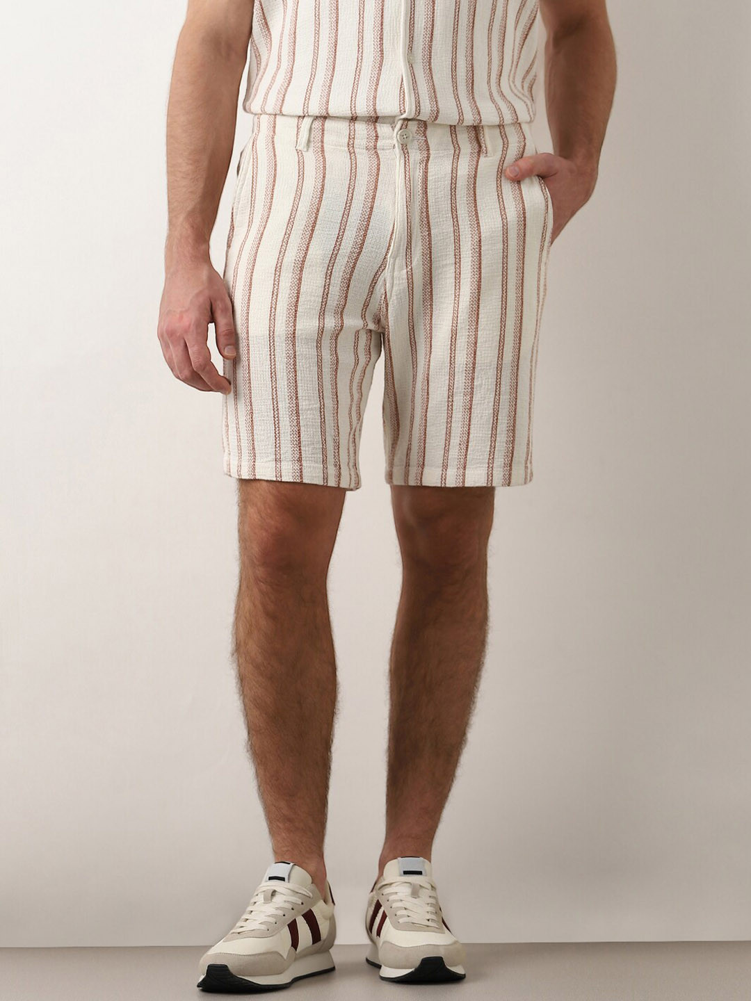 SELECTED Men Striped Regular Shorts Organic Cotton Shorts