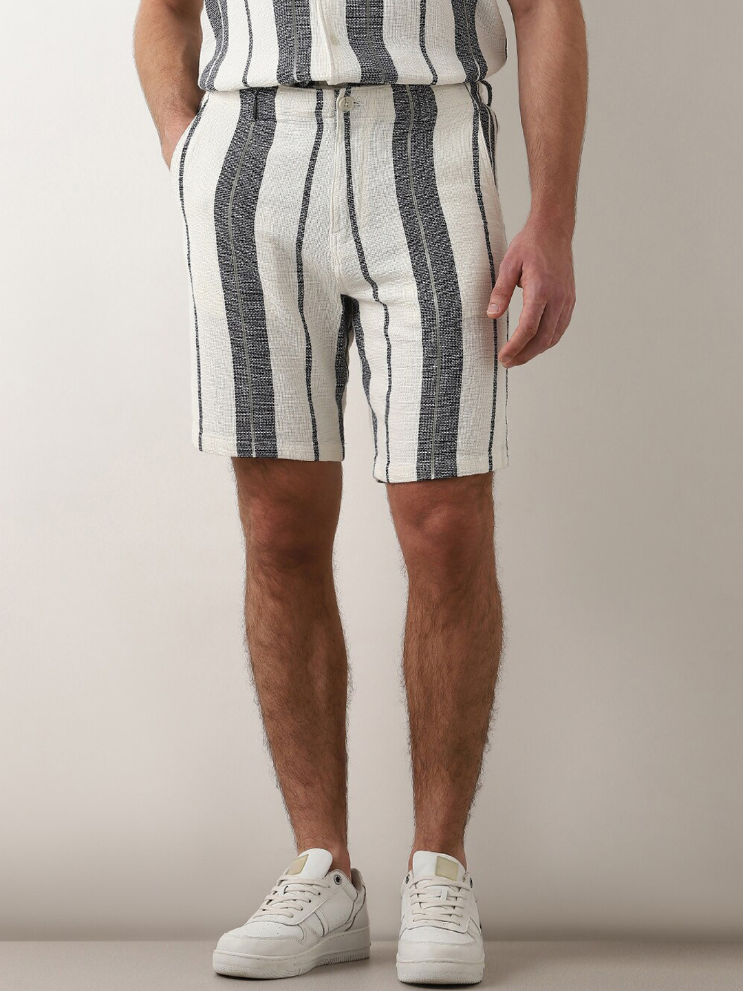 SELECTED Men Striped Regular Shorts Organic Cotton Shorts