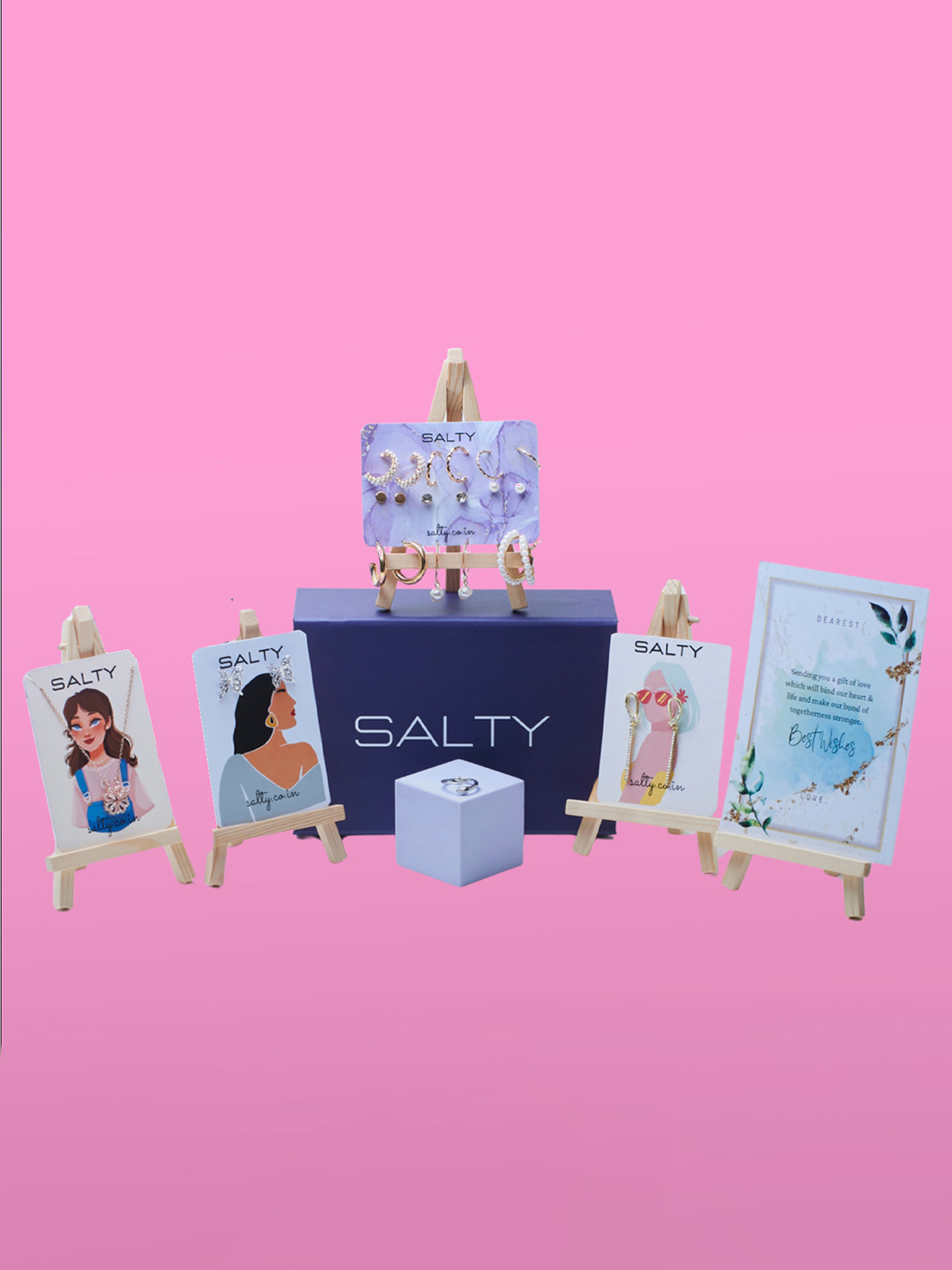 SALTY Set Of 9 Stone-Studded & Beaded Jewellery Set