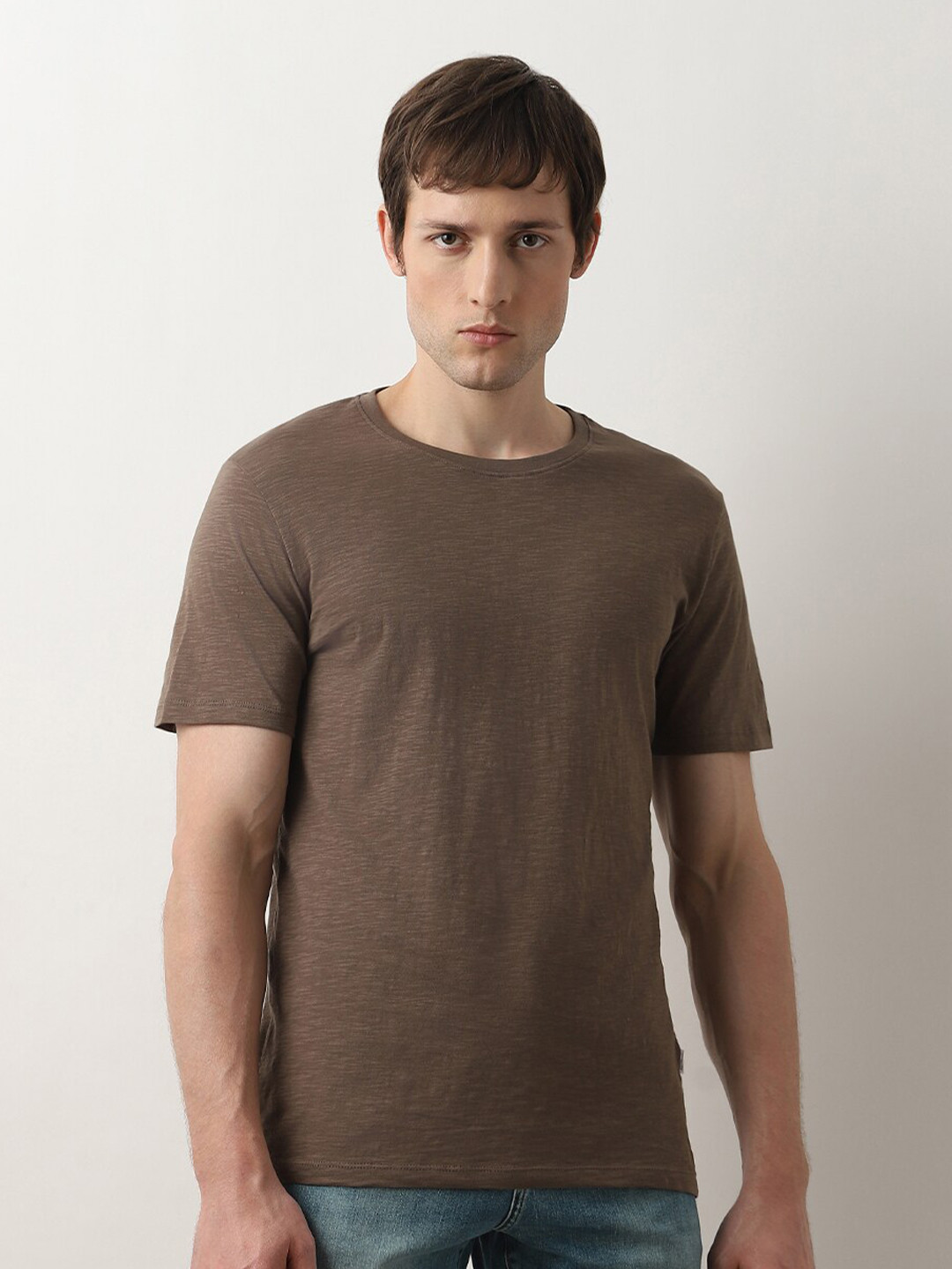 SELECTED Short Sleeves Organic Cotton Slim Fit T-shirt