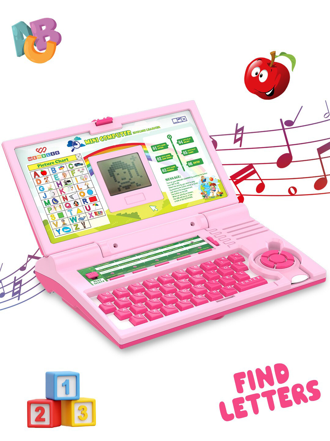 WEMBLEY Kids Pink Electronic Alphabet Number Learning & Educational Toy