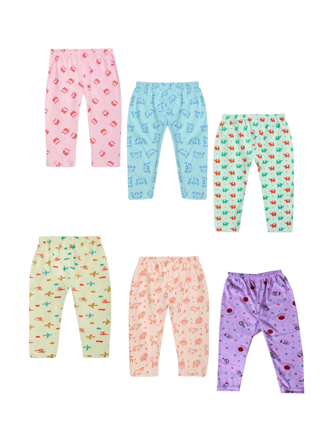 BAESD Infants Pack Of 6 Printed Cotton Lounge Pants