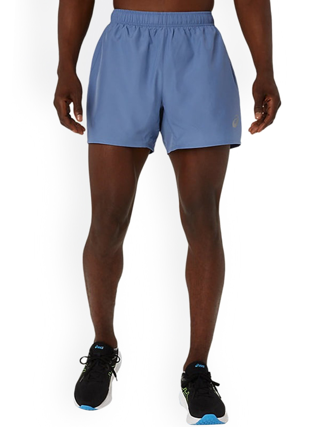 ASICS Men Silver 5In Mid Rise Sports Shorts