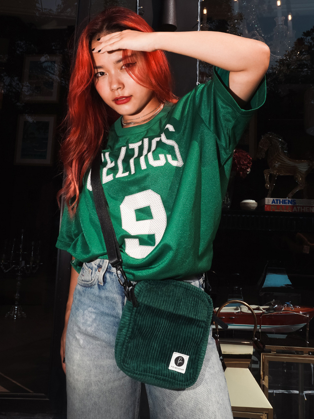 Primegear Textured Structured Corduroy Sling Bag