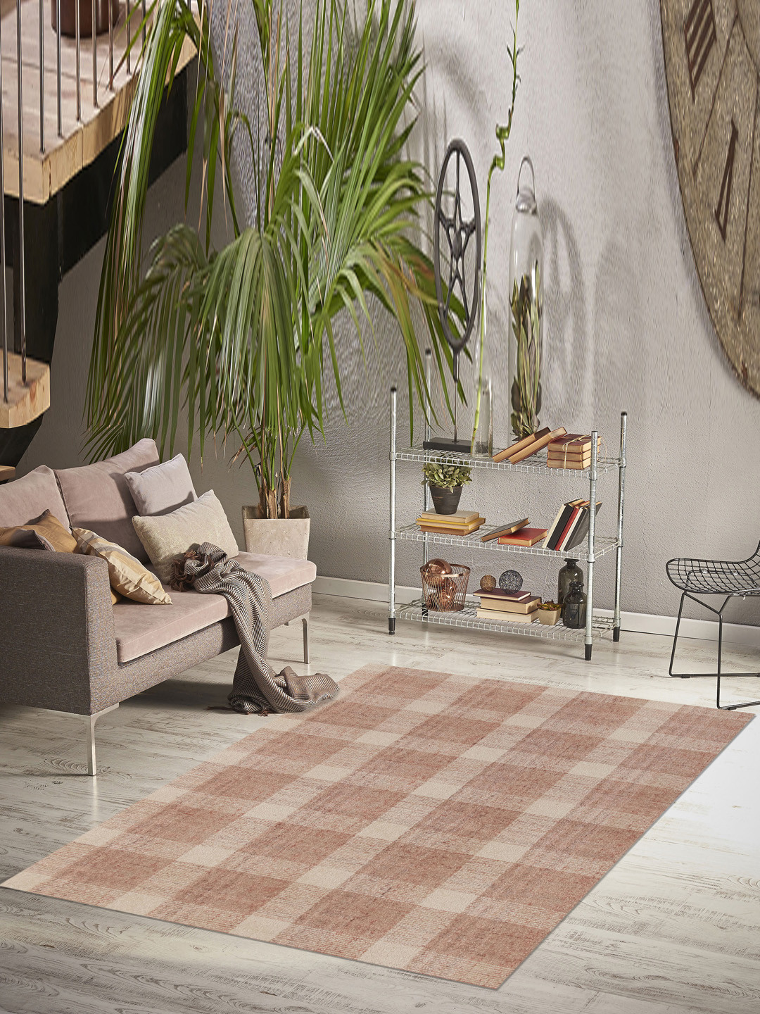 saraswatii global Rose Geometric Hand-Tufted Carpets