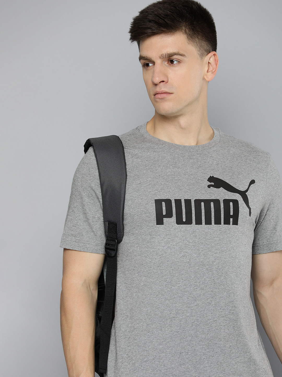 Puma Men Brand Logo Printed Pure Cotton T-shirt