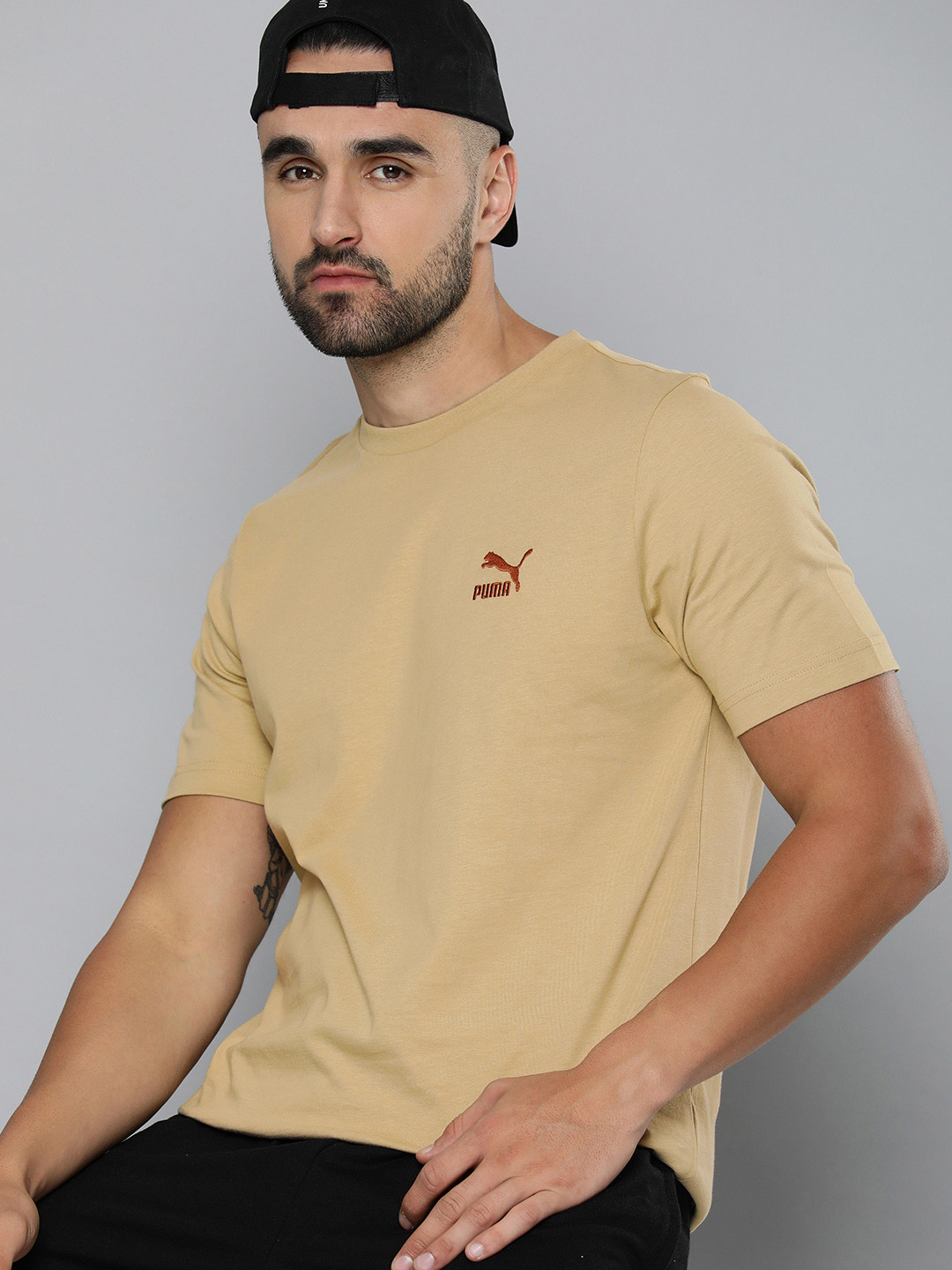 Puma CLASSICS Small Logo Embroidered Pure Cotton T-shirt