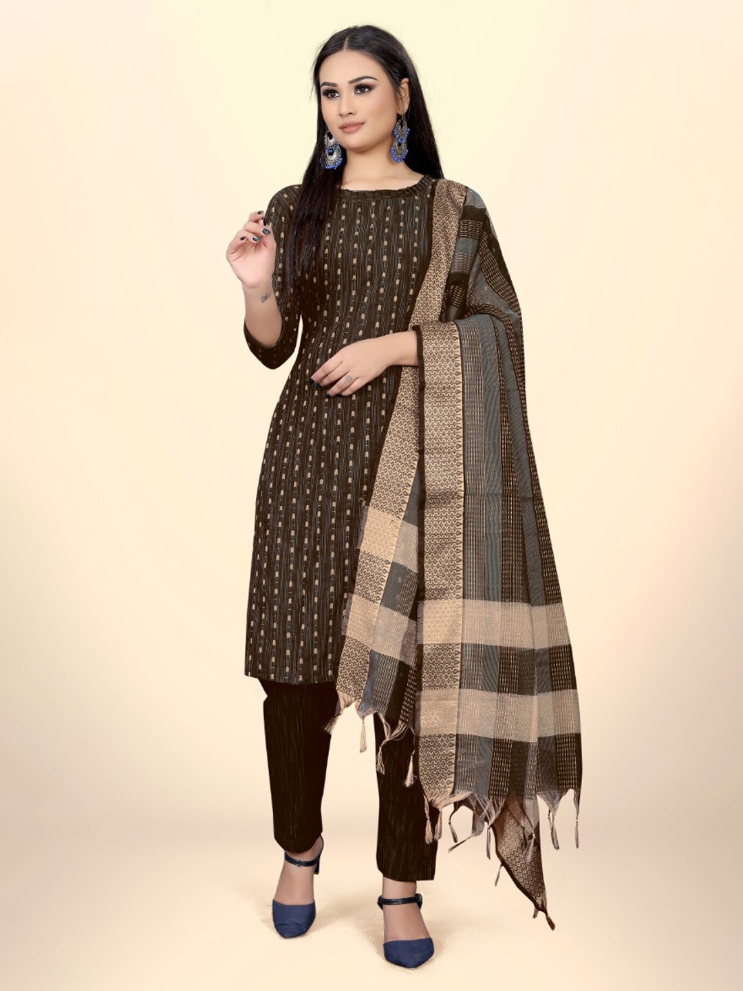 LeeliPeeri Designer Ethnic Motifs Jacquard Woven Design Unstitched Dress Material
