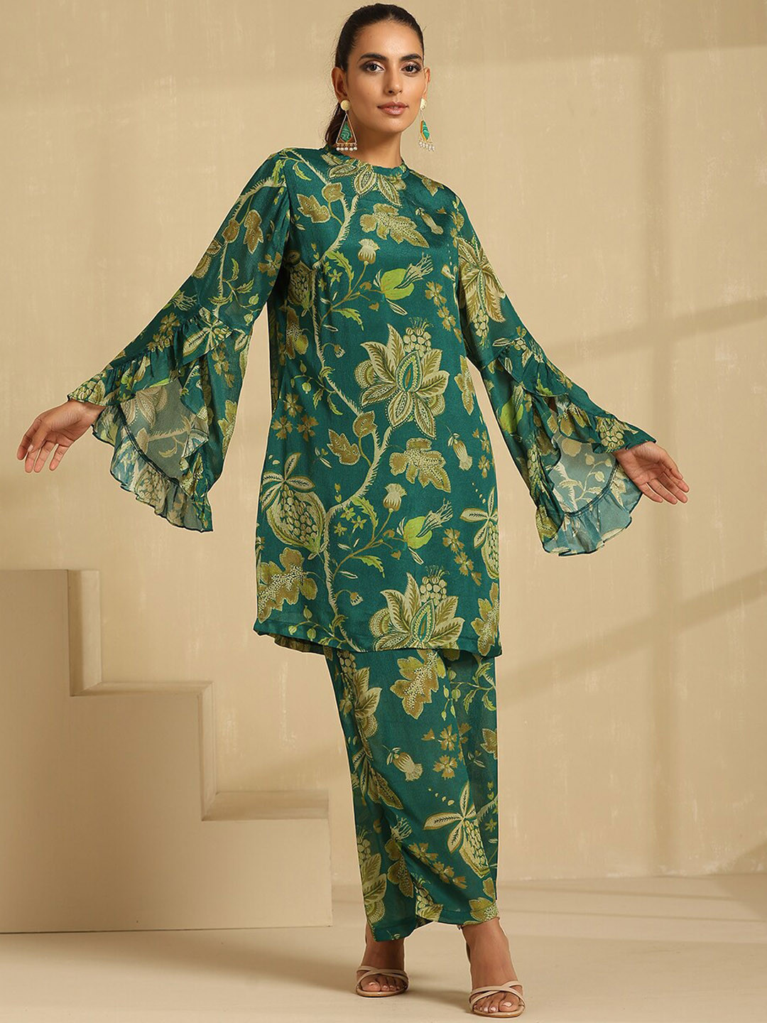 indy Raaga Floral Printed Tunic With Trouser