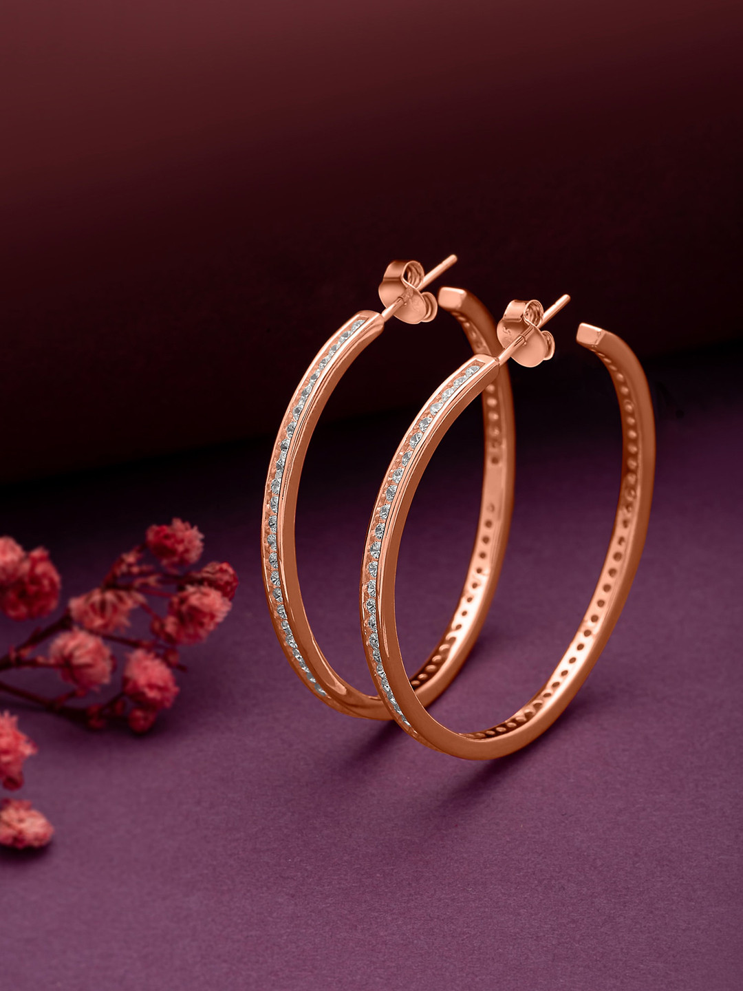SILBERRY Rose Gold-Plated Hoop Earrings