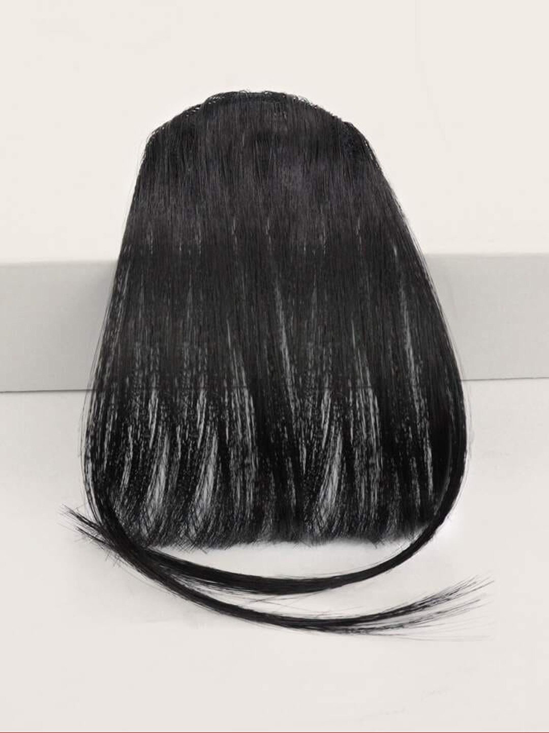 VAGHBHATT Human Hair Clip-On Bangs Fringe Hair Extensions - Black 17