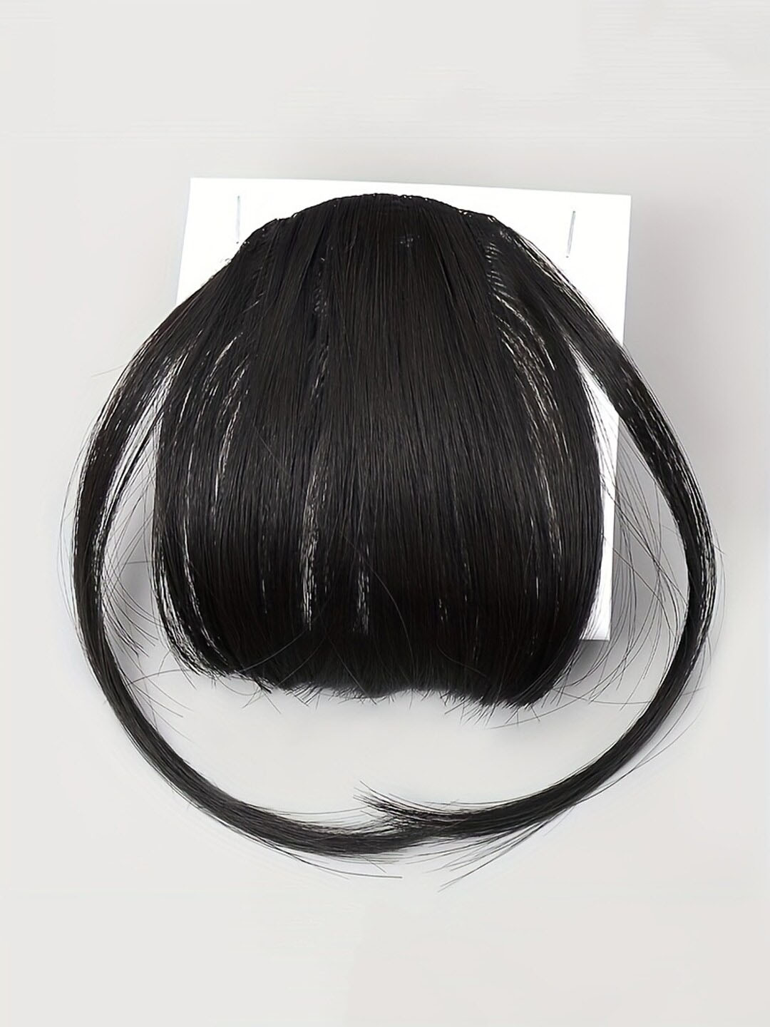 VAGHBHATT Human Hair Clip-On Bangs Fringe Hair Extensions - Black 05
