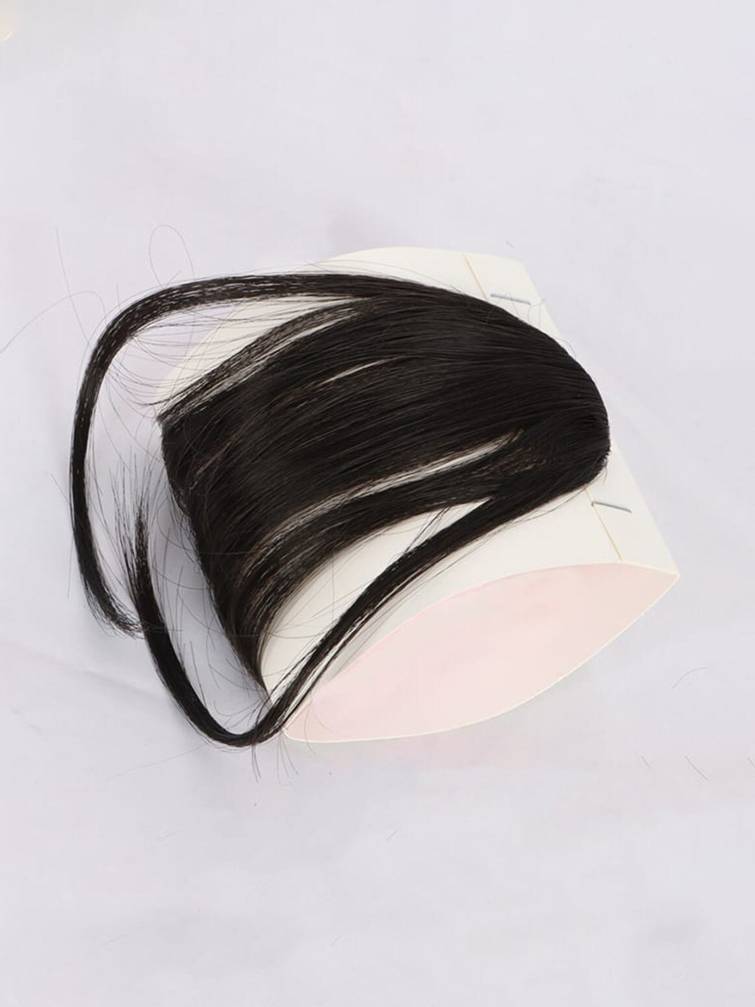 VAGHBHATT Human Hair Clip-On Air Bangs Fringe Hair Extensions - Black 10