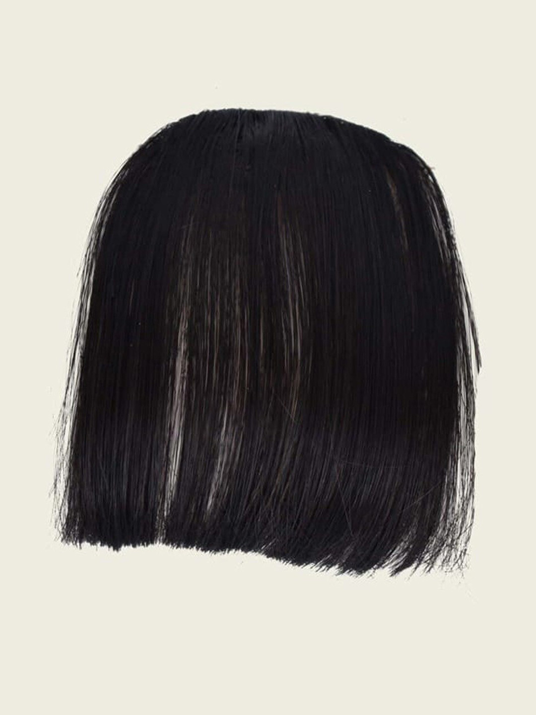 VAGHBHATT Human Hair Clip-On Air Bangs Fringe Hair Extensions - Black 13