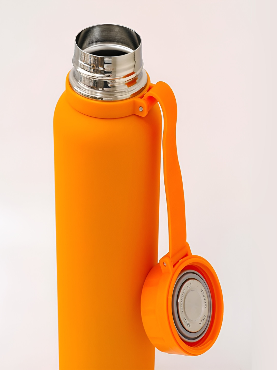 Kuber Industries MYZ-230803B Orange Solid Stainless Steel Single Wall Vacuum Flask - 1.1L