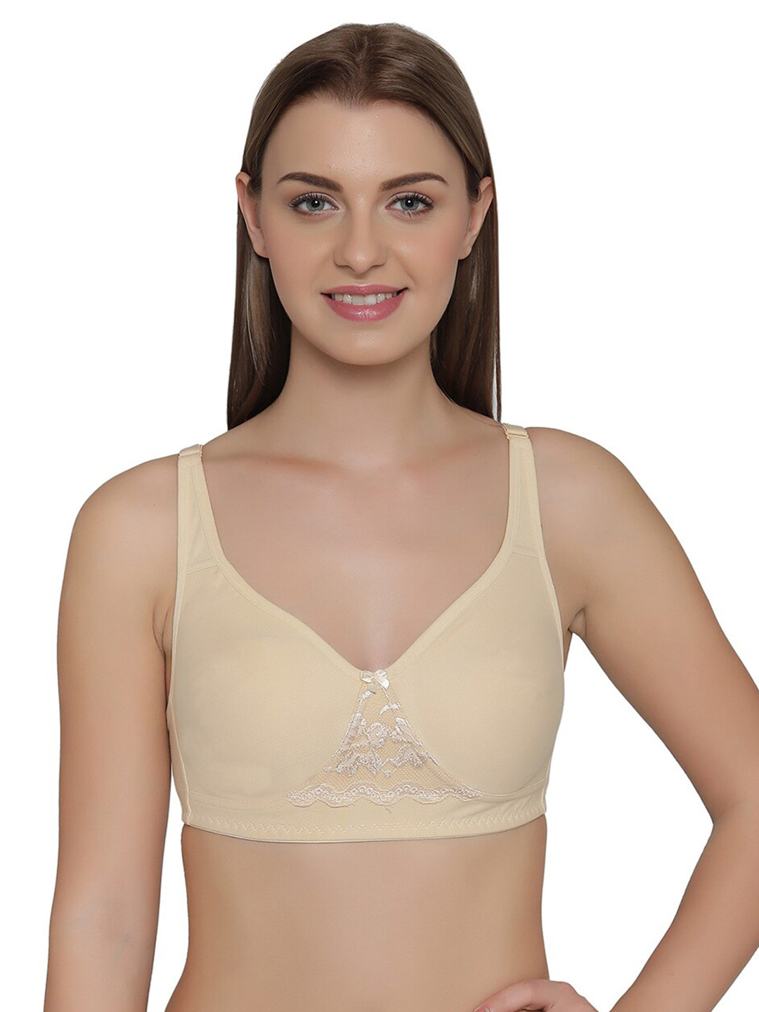 Clovia Self Design Non-Padded Cotton T-shirt Bra - Full Coverage