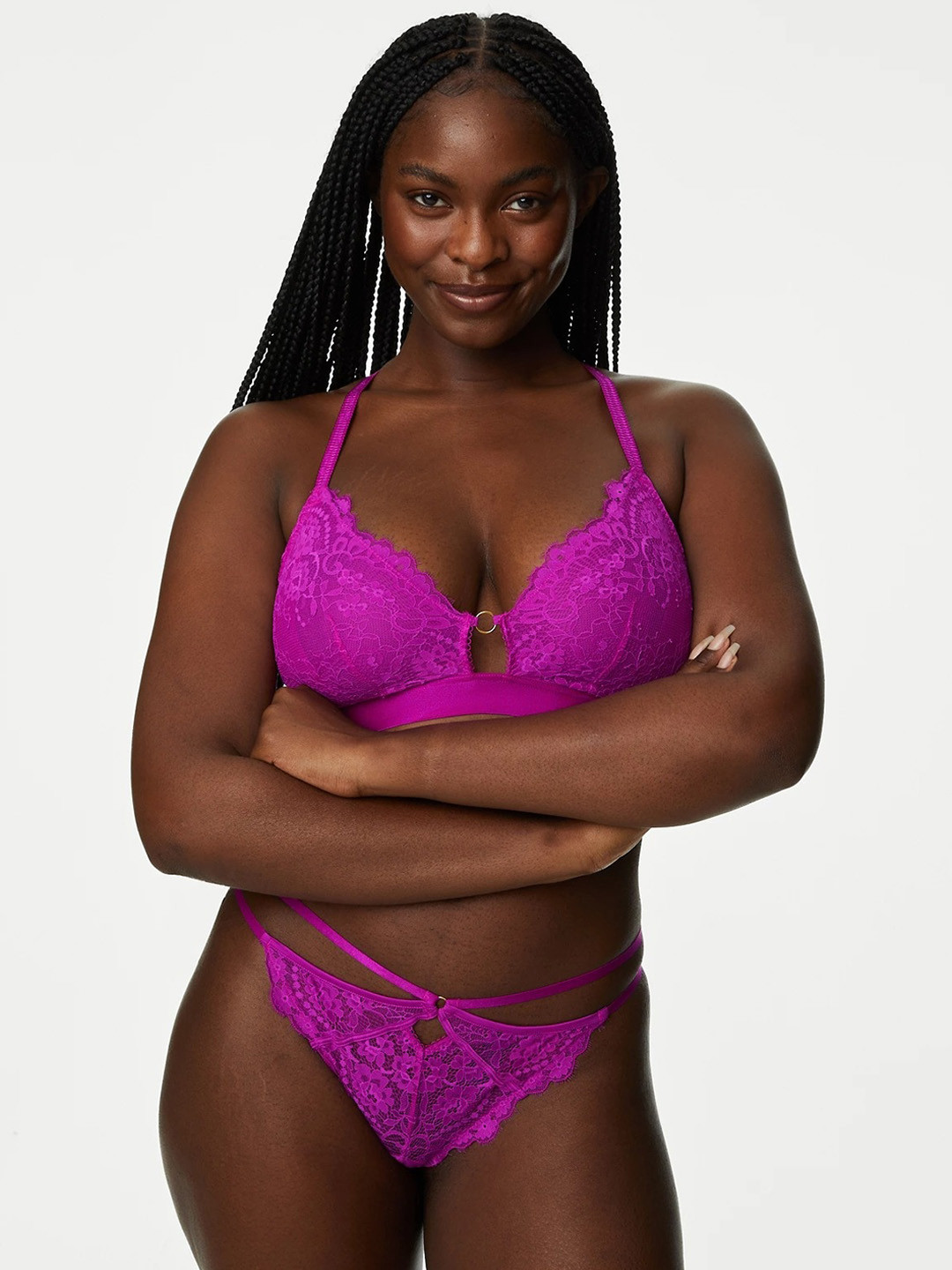 Marks & Spencer Self Design Lace Thong Briefs