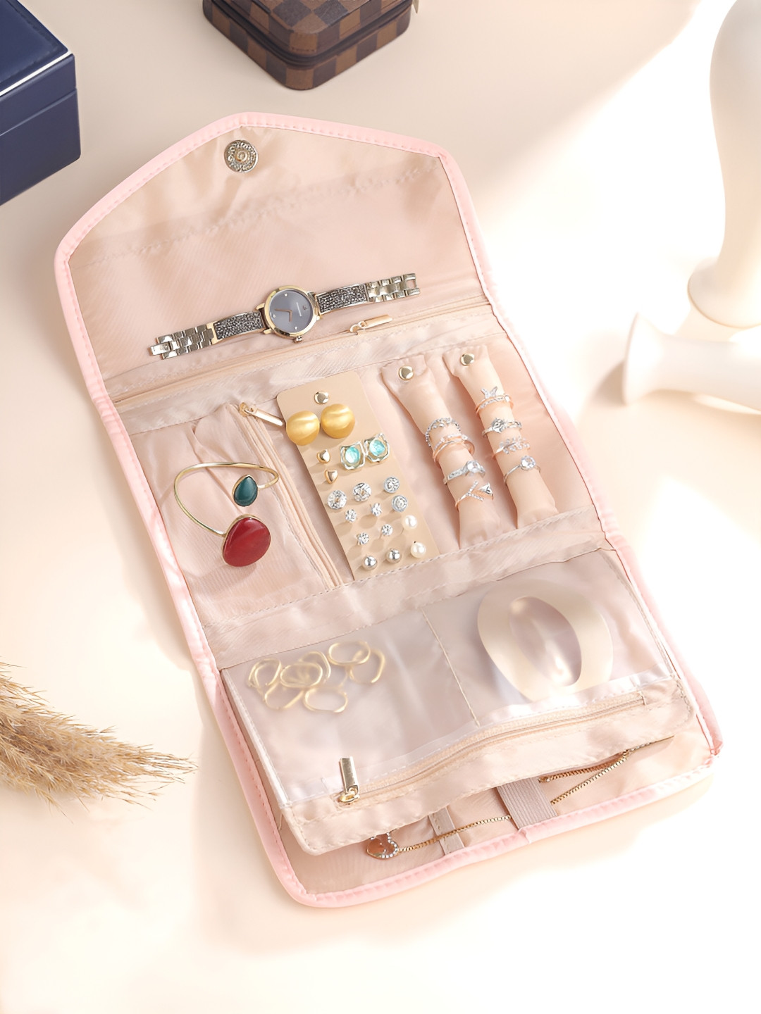 Yellow Chimes Peach Regular Jewellery Organiser Organisers