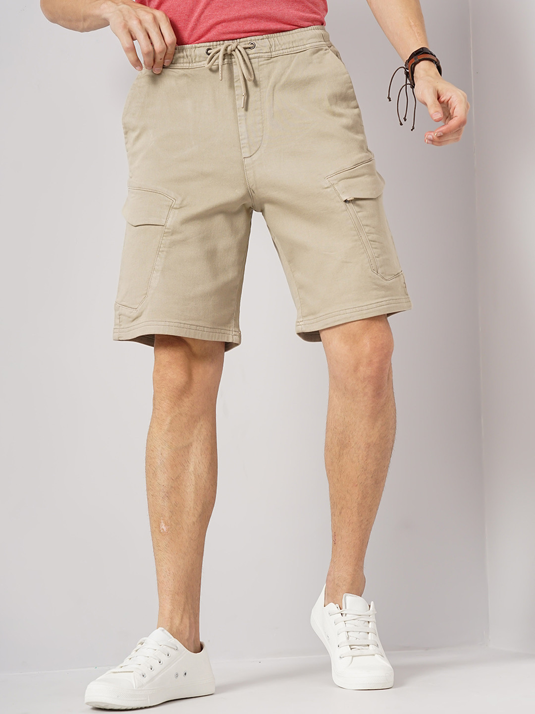 Celio Men Loose Fit Cargo Cotton Shorts