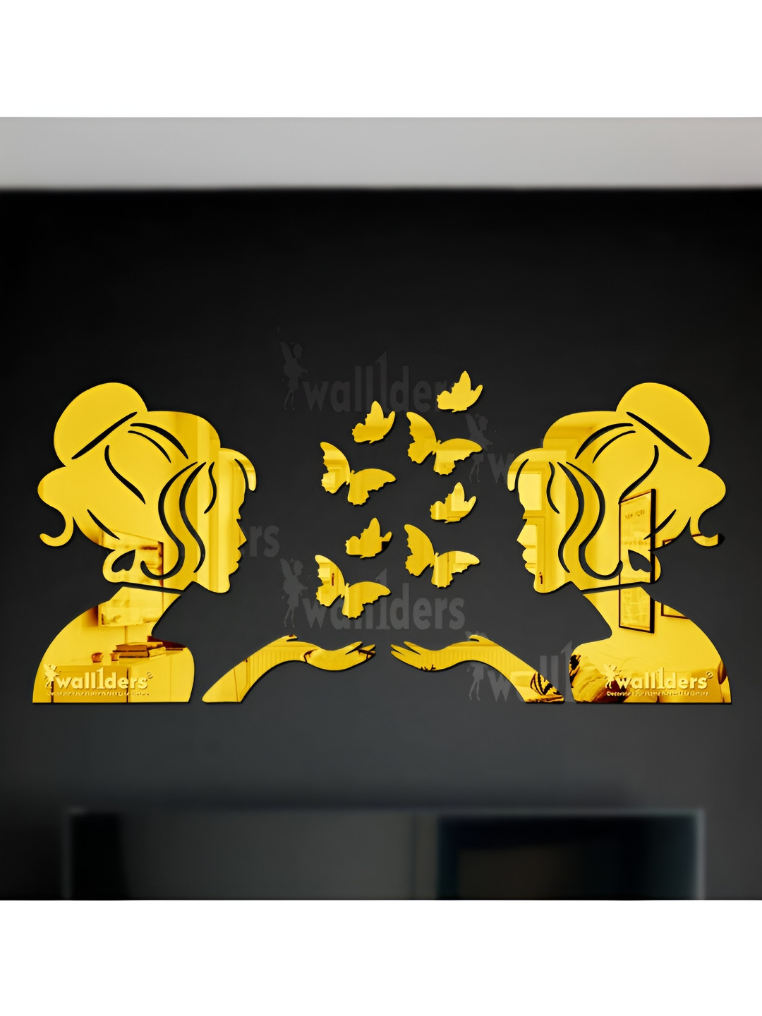Wall1ders Gold Toned  Acrylic Wall Sticker