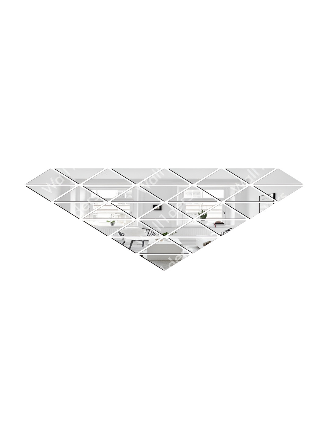 Wall1ders Silver Toned 34 Pieces Abstract Shape Acrylic Wall Stickers