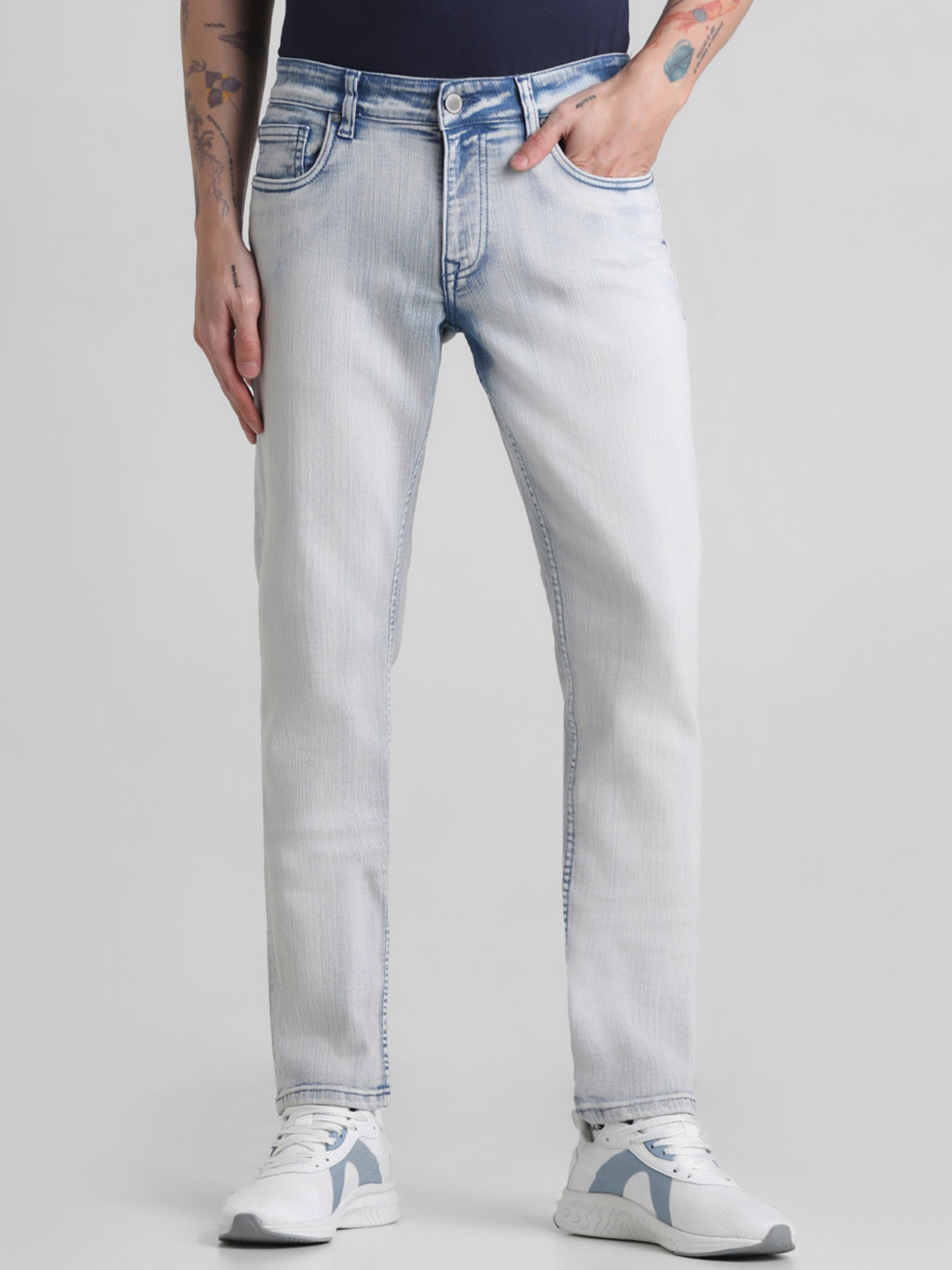 Ajio Jean Skinny Fit Hombre 58% OFF On POLO Regular Men Dark Blue - Main Image