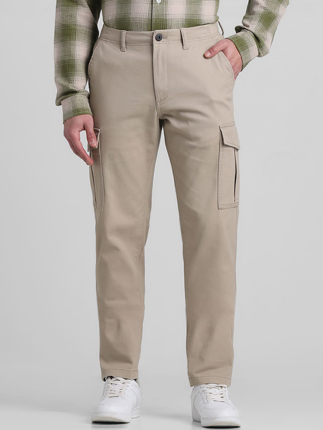 Jack & Jones Crockery Men Slim Fit Mid-Rise Cargos Trousers