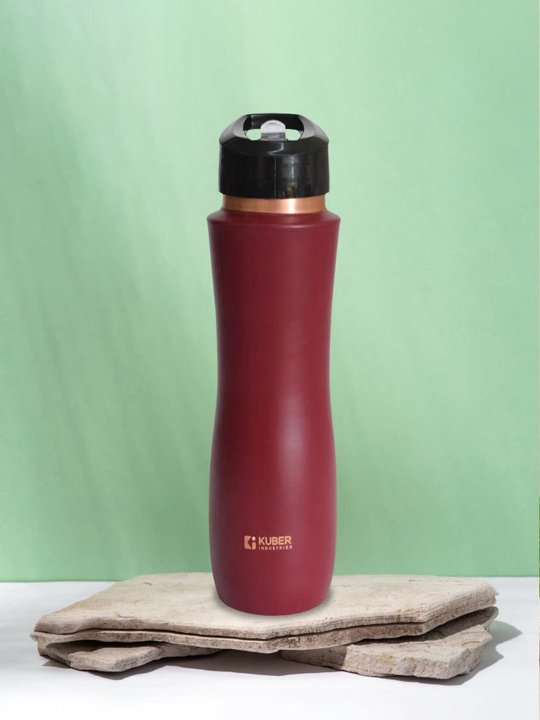 Kuber Industries Brand Logo Copper BPA Free Water Bottle - 750ml