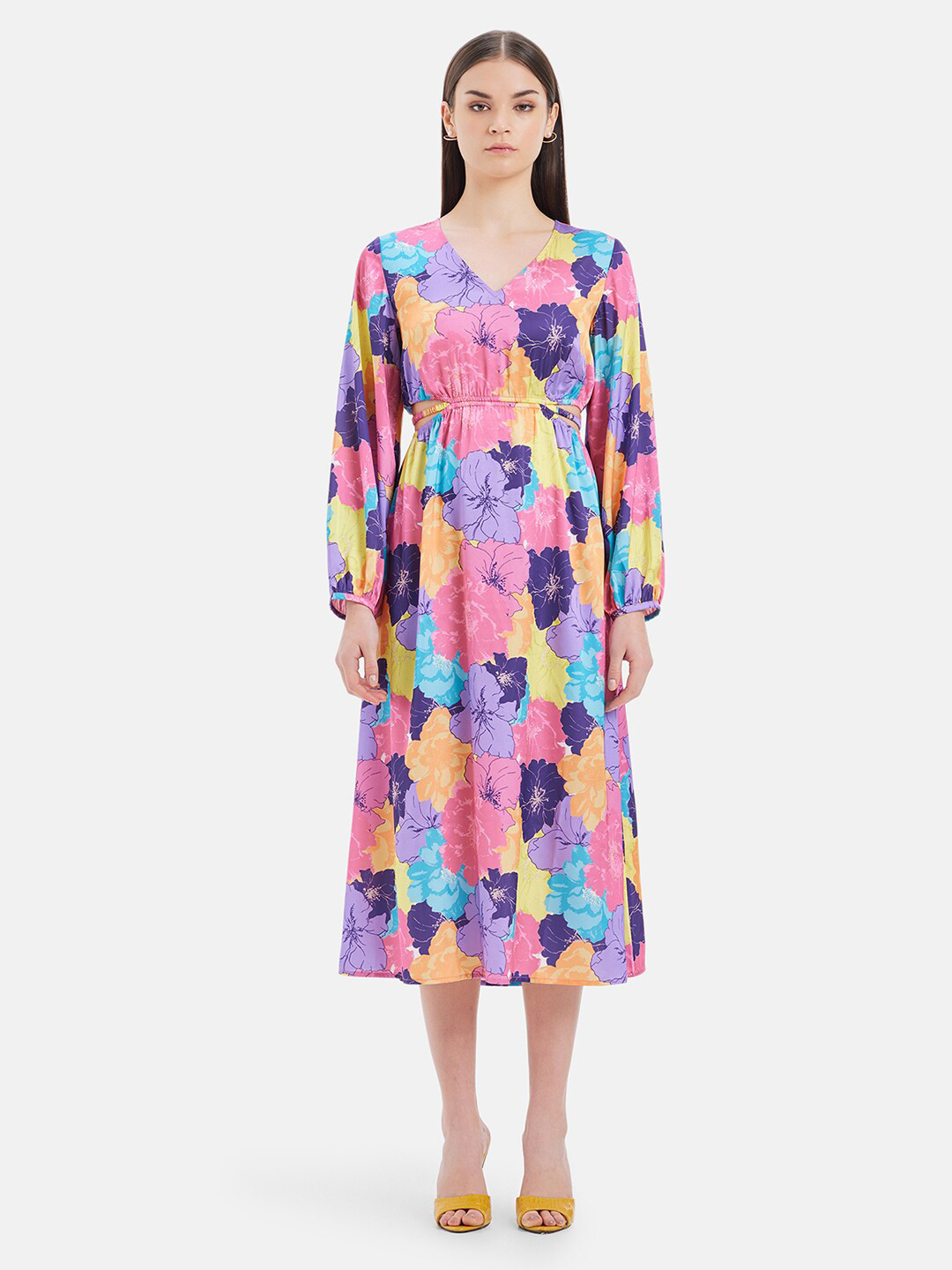 Kazo Myrtle Maxi Floral Midi A-Line Dress