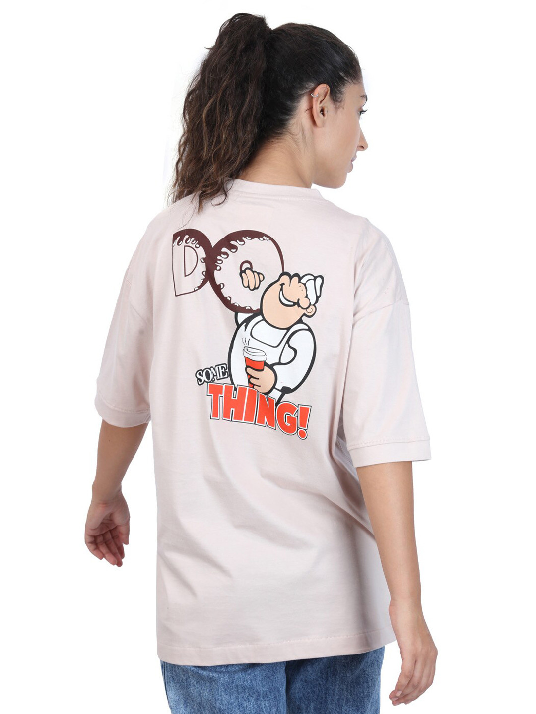 ZU Humour and Comic Printed Cotton Oversized T-shirt