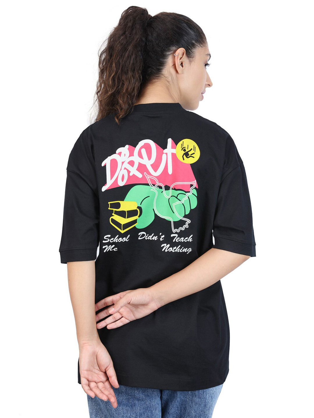 ZU Graphic Printed Oversized Cotton T-shirt