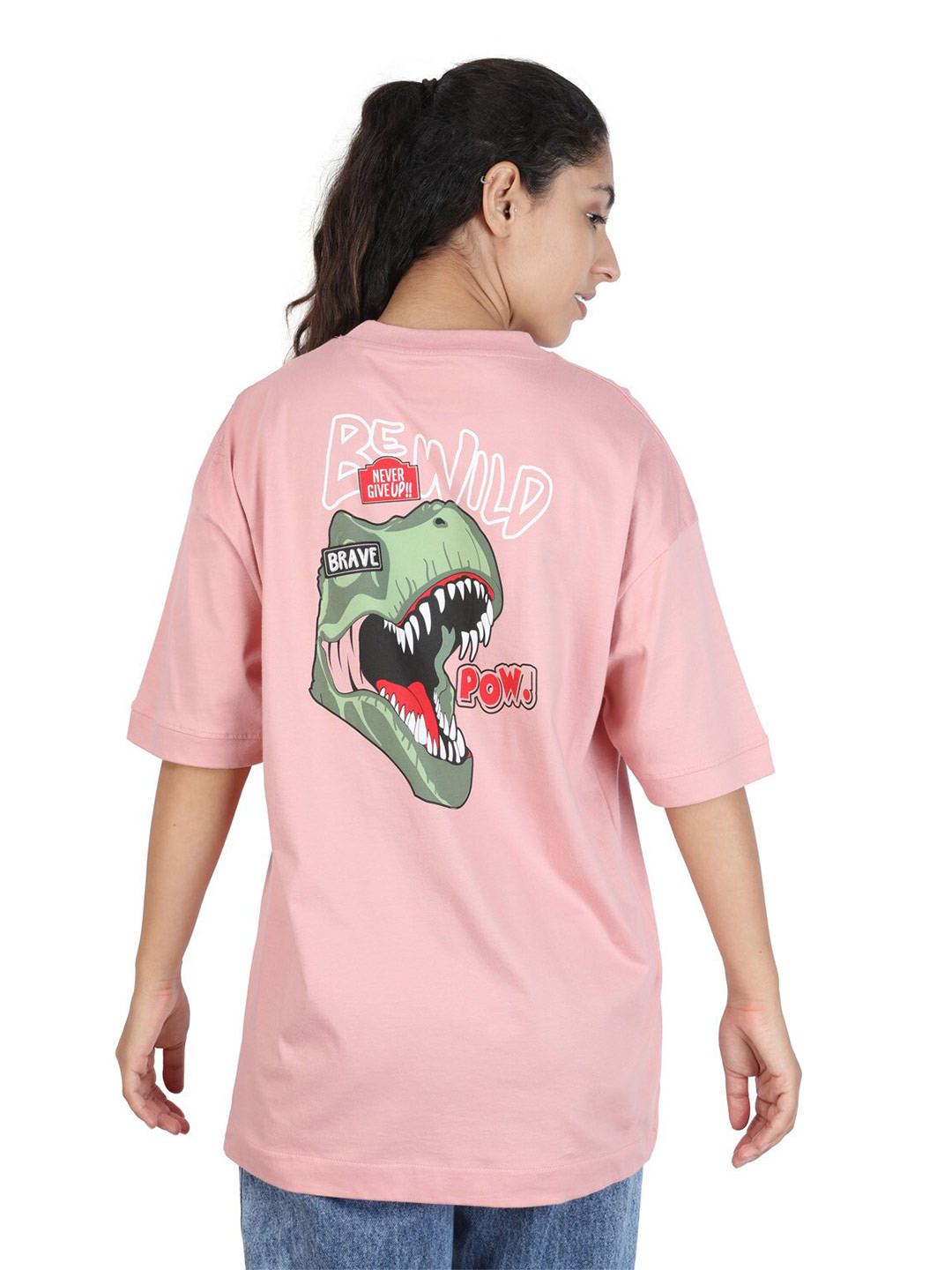 ZU Oversized Round Neck Pure Cotton Printed T-shirt