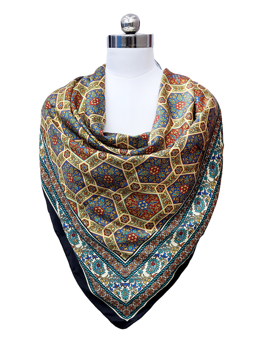 Leeza Store Ethnic Motifs Printed Satin Scarf