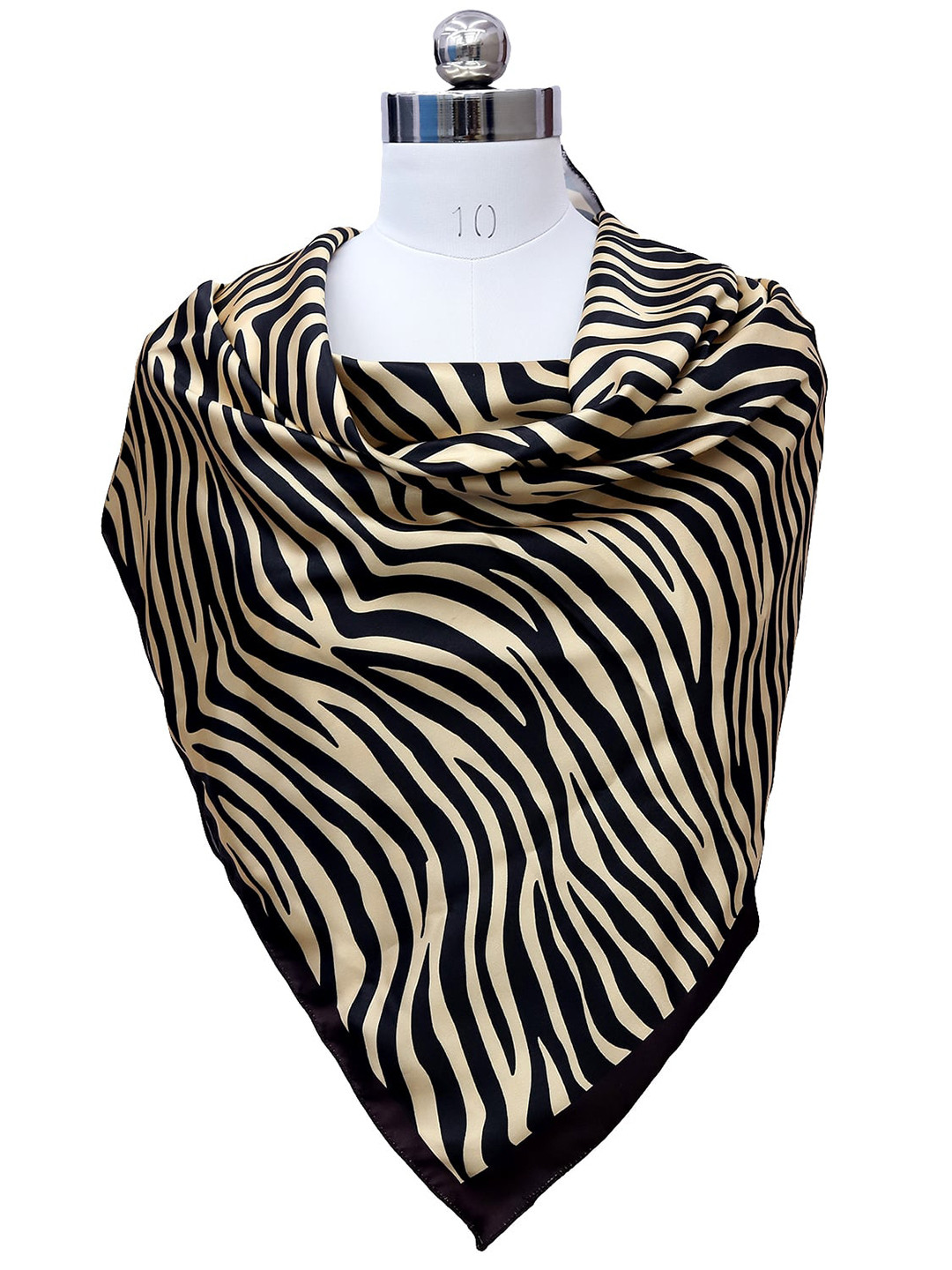 Leeza Store Abstract Printed Satin Scarf