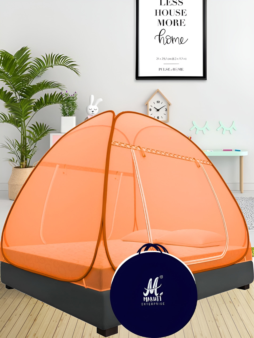 MARUTI ENTERPRISE Orange King Size Tent Mosquito Net
