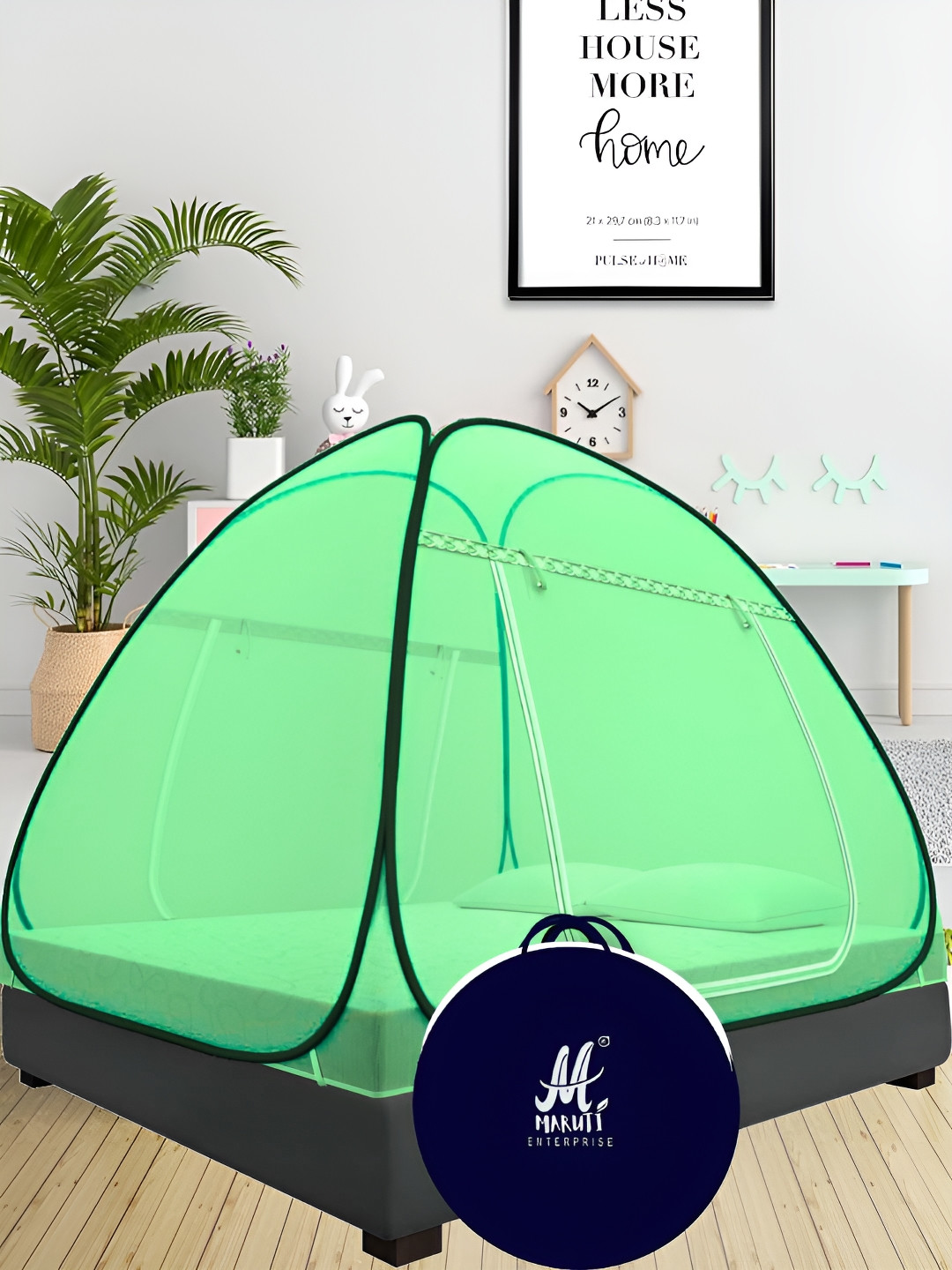 MARUTI ENTERPRISE Green & Black King Size Tent Mosquito Net