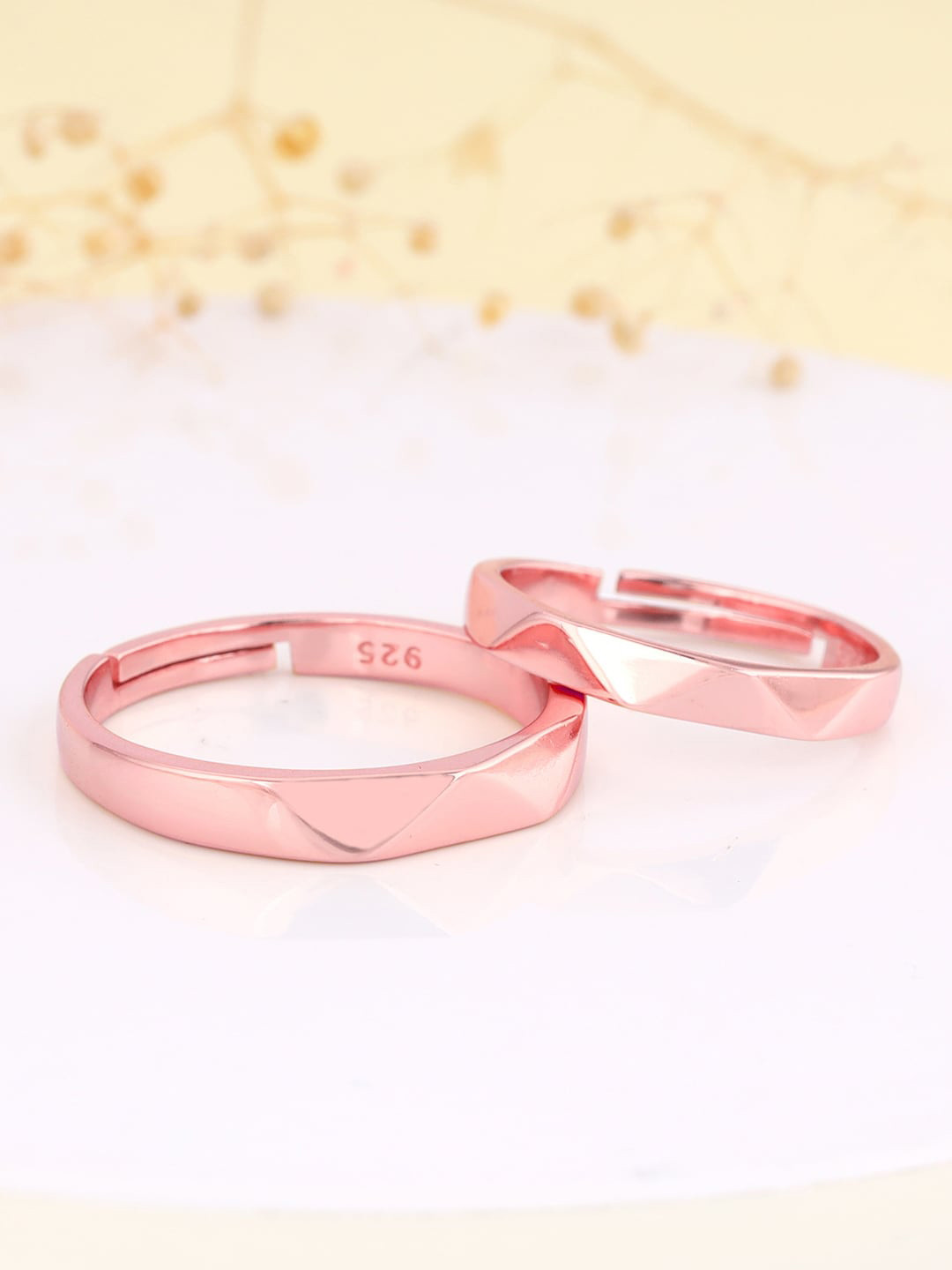 GIVA 925 Rose Gold-Plated Couple Finger Ring