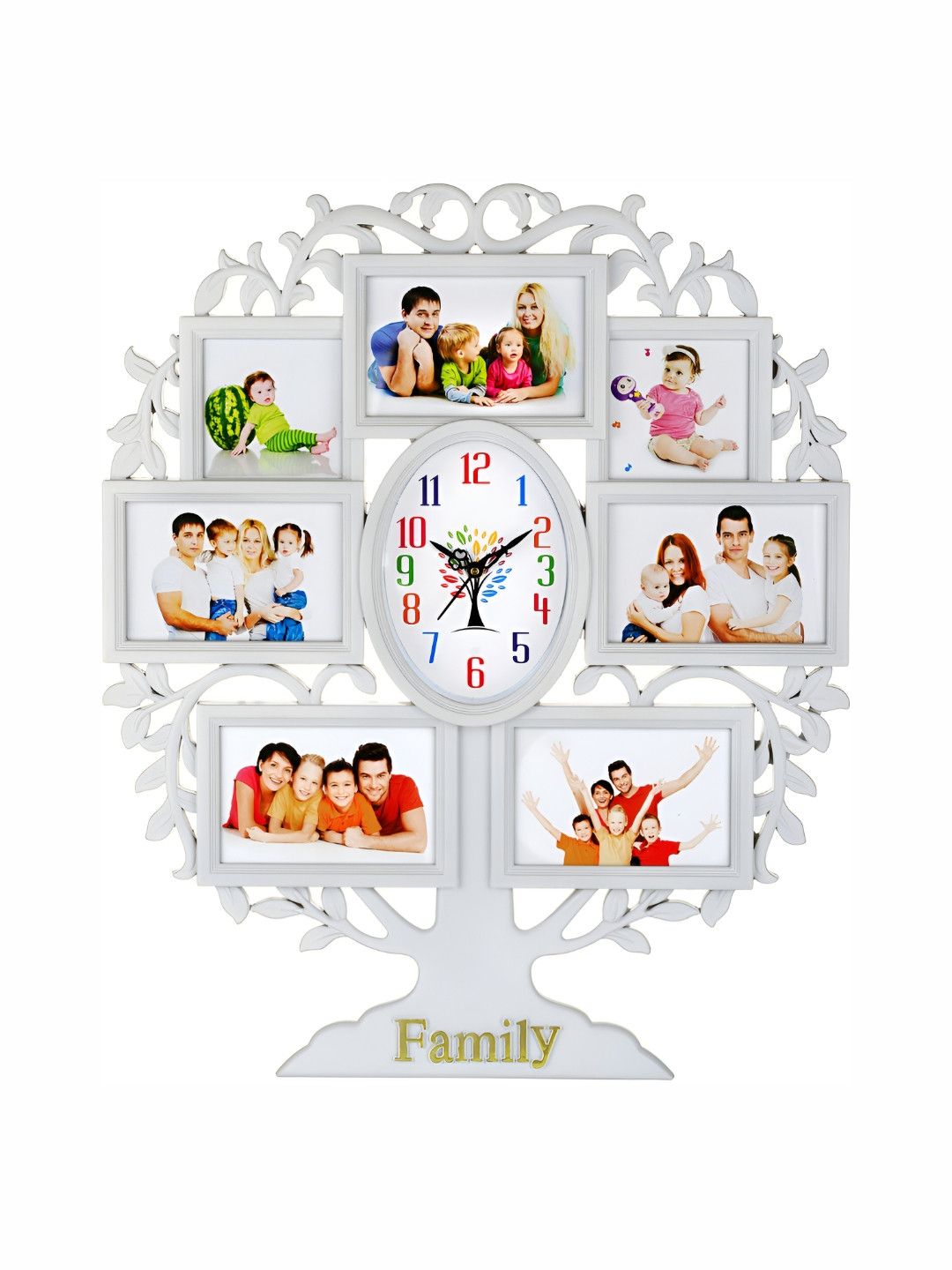Attractionz White Oval Analogue Wall Clock