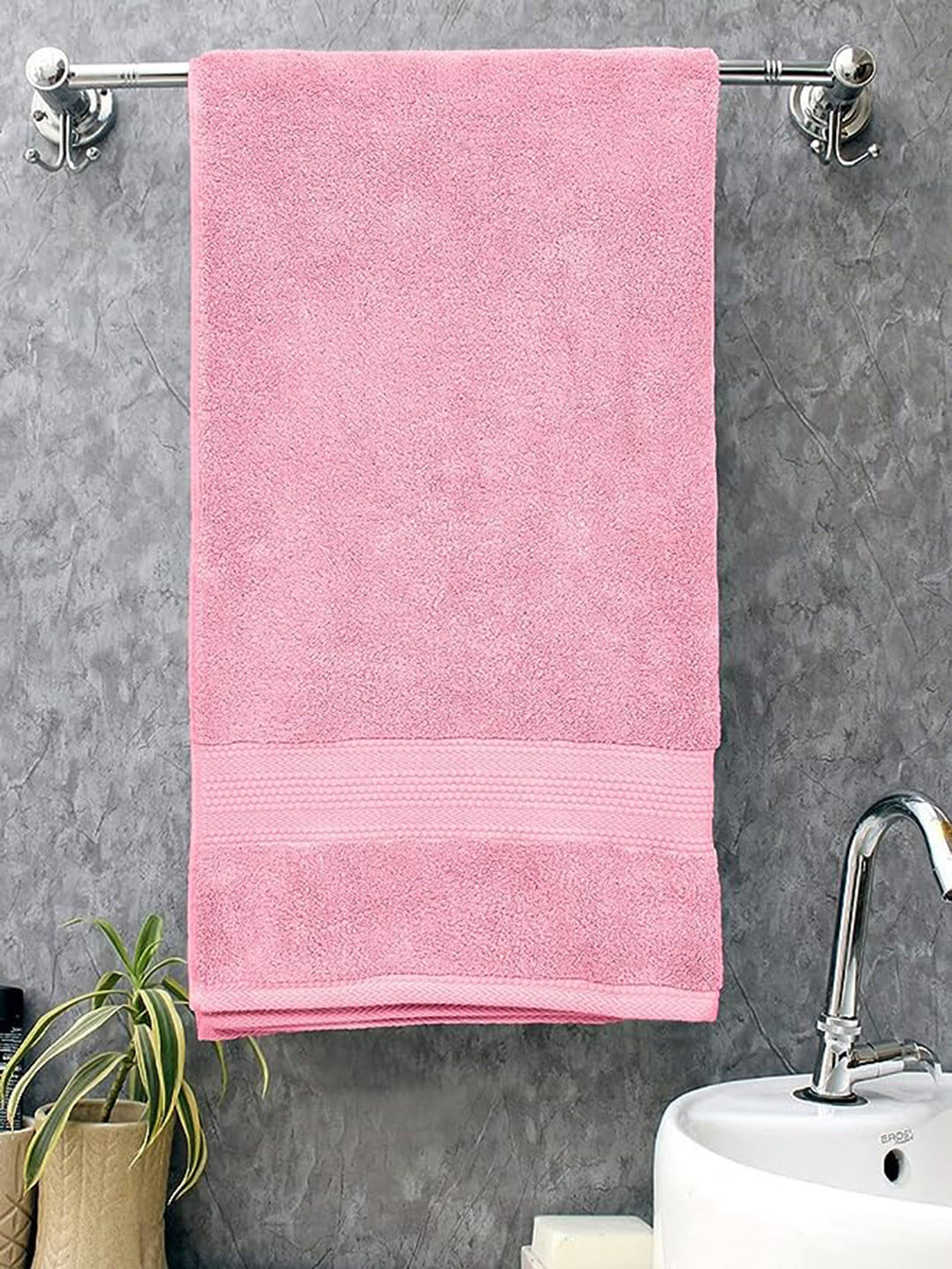 Signature Pink Cotton Bath Towels